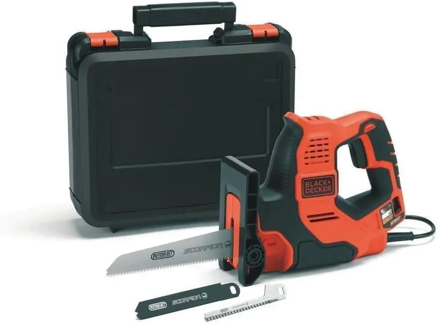 Scie sabre filaireScorpion Autoselect - 500W - BLACK+DECKER -  avec 3 lames - coffret - RS890K-QS