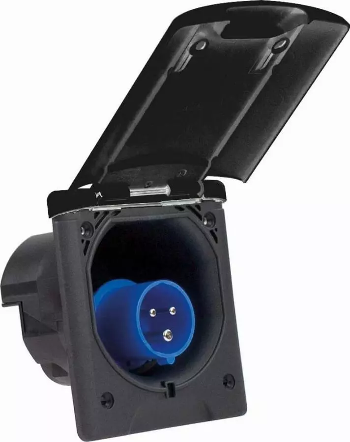 Fiches d'alimentation CEI pour caravanes noir - SCHWABE - 62471