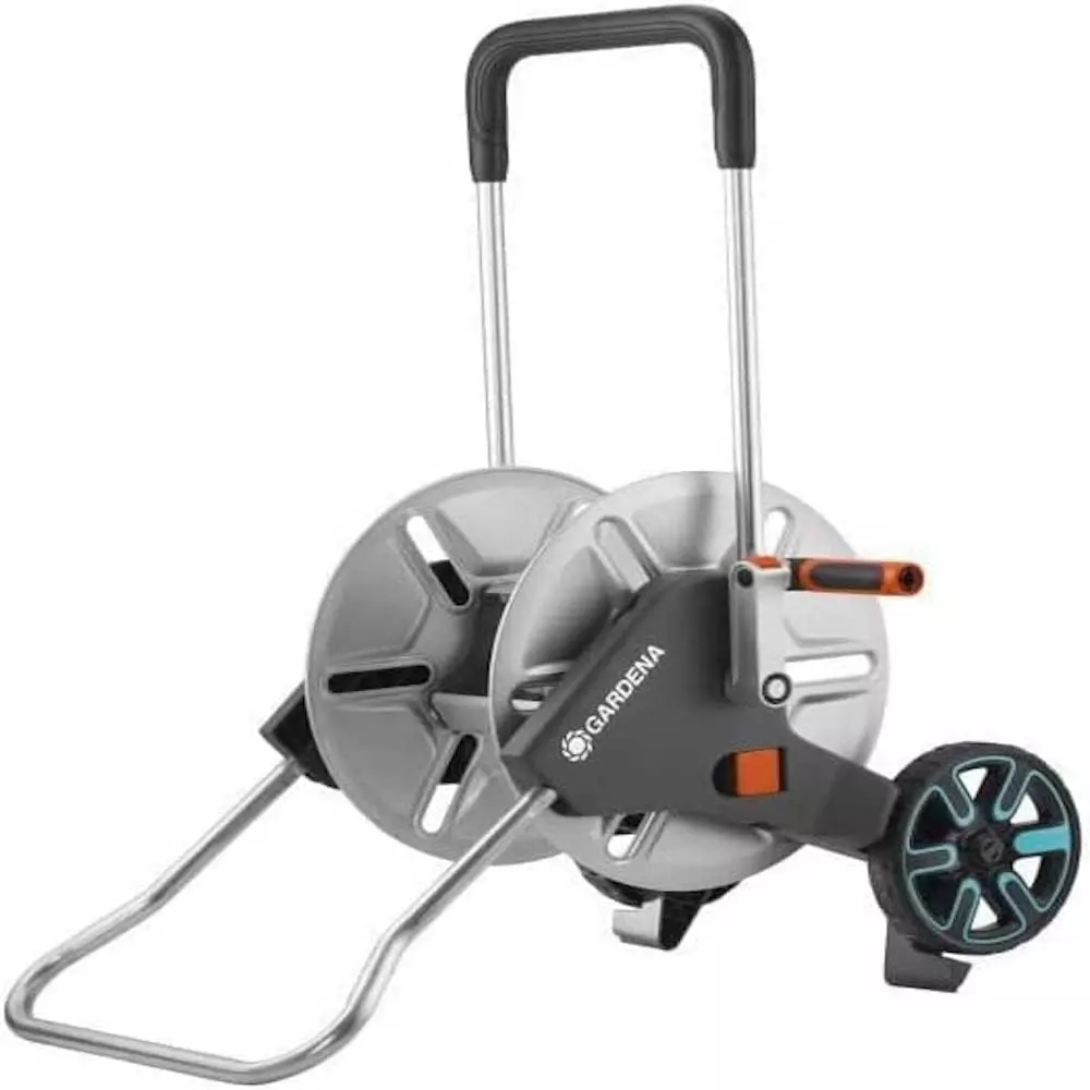 Dévidoir métallique sur roues CleverRoll M - GARDENA - Bleu turquoise - 18541-20