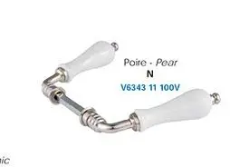 Béquilles doubles porcelaine blanche / Chromé modèle "Poire"