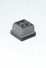 Embout de tube carré entrant plastique noir-[Dimensions:40 x 40]