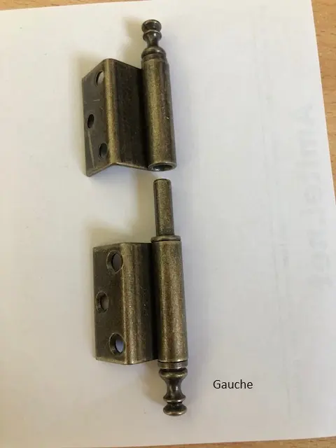 Charnière de meuble coudée Acier Bronze