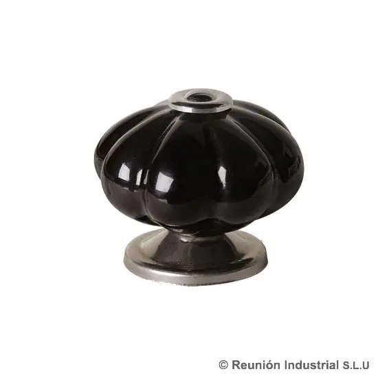 Bouton décoratif porcelaine noir E502