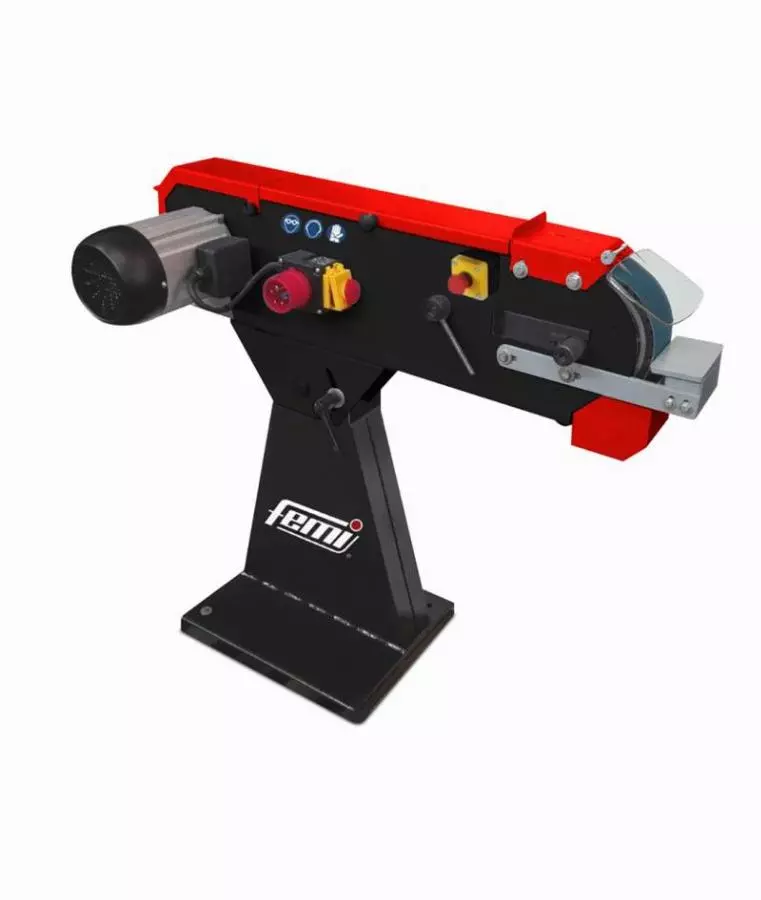 Ponceuse à bande horizontale FEMI avec socle - Triphasé 3000W Bande 75x2000 mm - 8265030