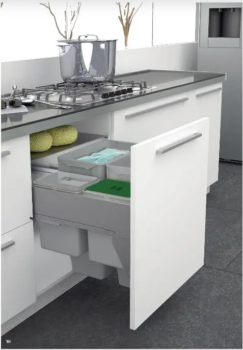 Poubelle 4 Bacs  grande capacité  85 Litres