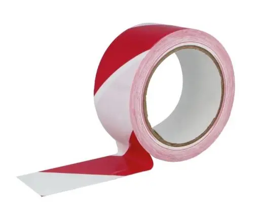 Bande signalétique adhésive Rouge/Blanc 50mm x 50M
