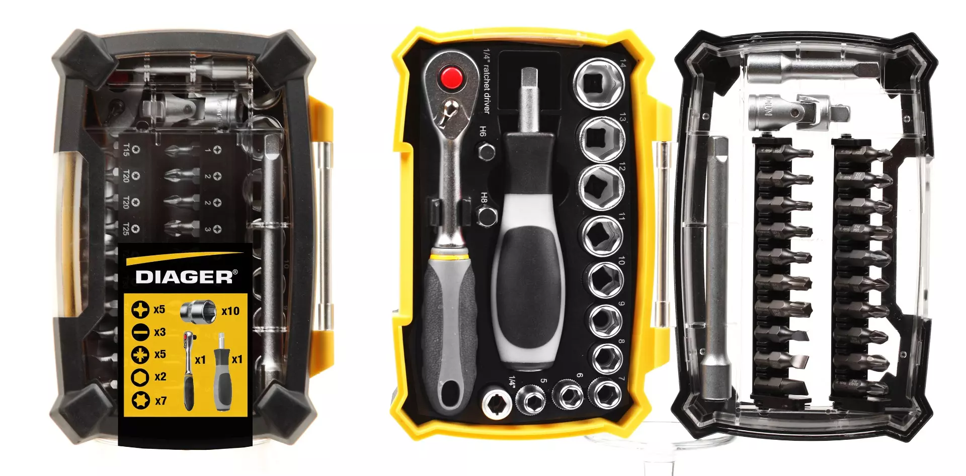 Coffret embouts torsion et douille 38 pièces - DIAGER - 6000A