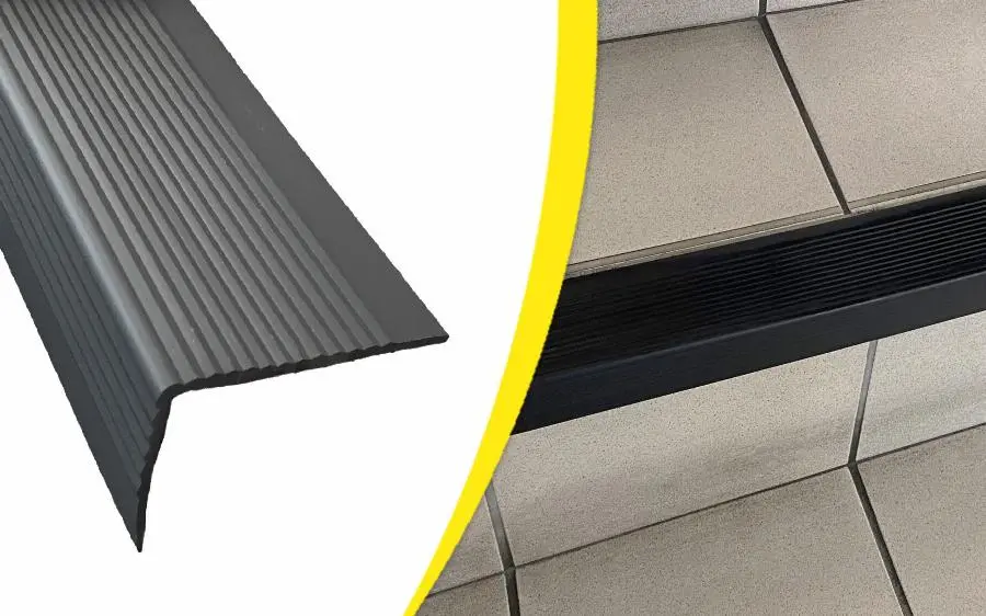 Nez de marche antidérapant souple à coller WATTELEZ noir 45x75mm 3000mm - 604007NADH