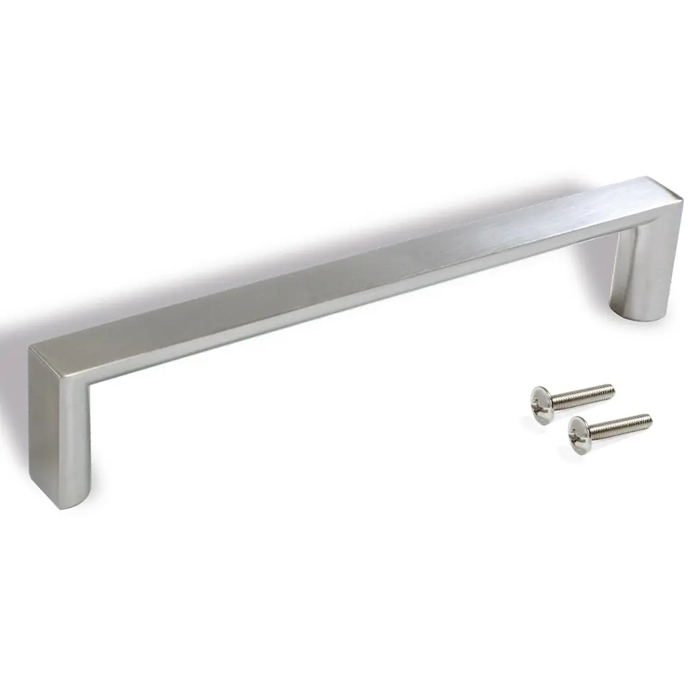 Poignée pour meuble Fuji Emuca en zamak finition nickel satiné entraxe 96 mm