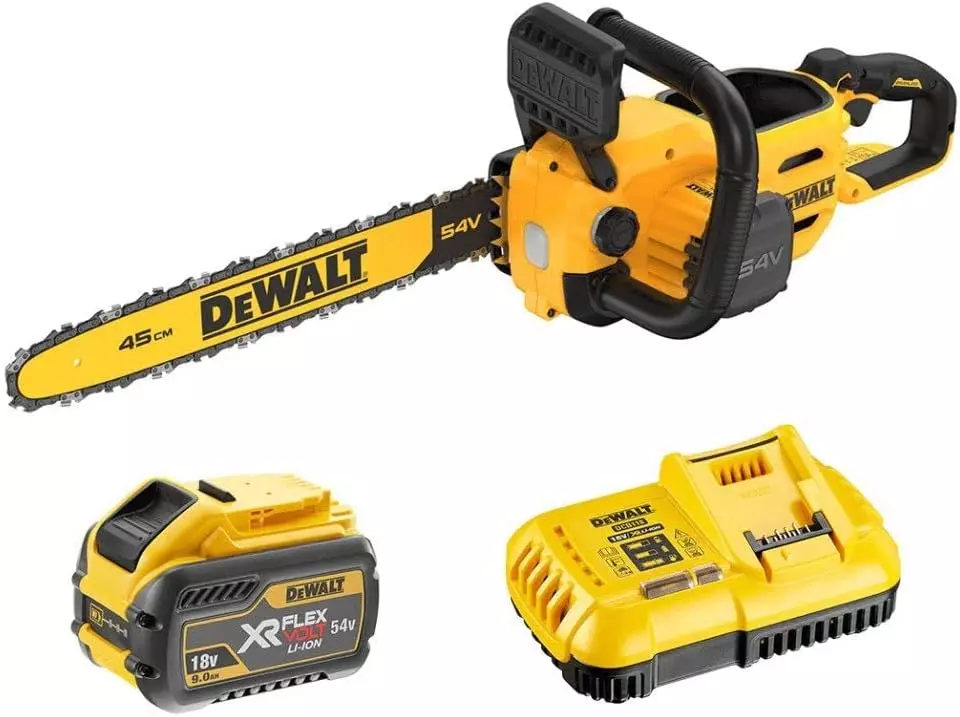 Tronçonneuse à chaîne sans fil 54 volts 45cm -  DEWALT - avec 1 batterie 54V 3.0Ah - chargeur - DCMCS574X1-QW