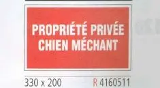 Panneau signalisation 330x200 "Propriété chien méchant"
