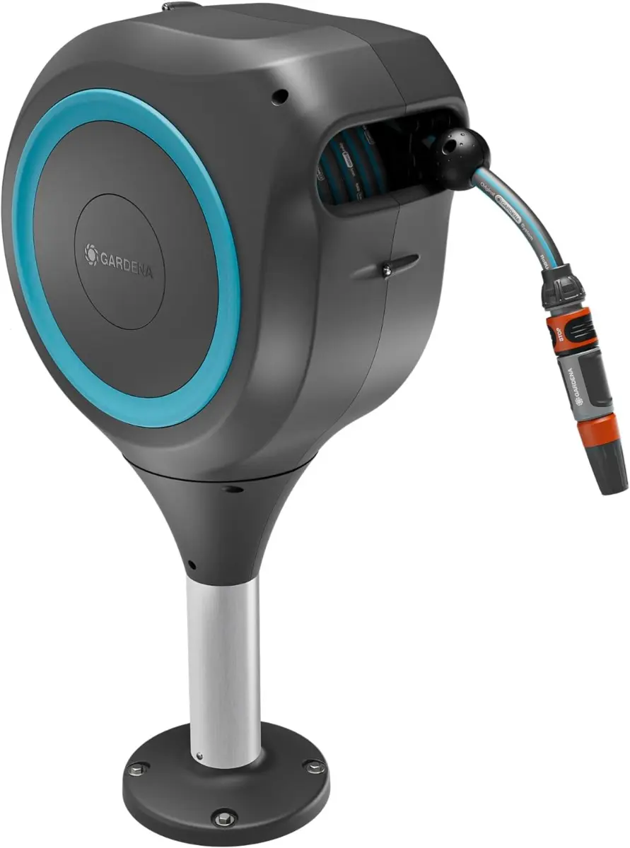 Dévidoir automatique pour terrasse RollUp S - 15 m - GARDENA - Bleu turquoise - 18605-20