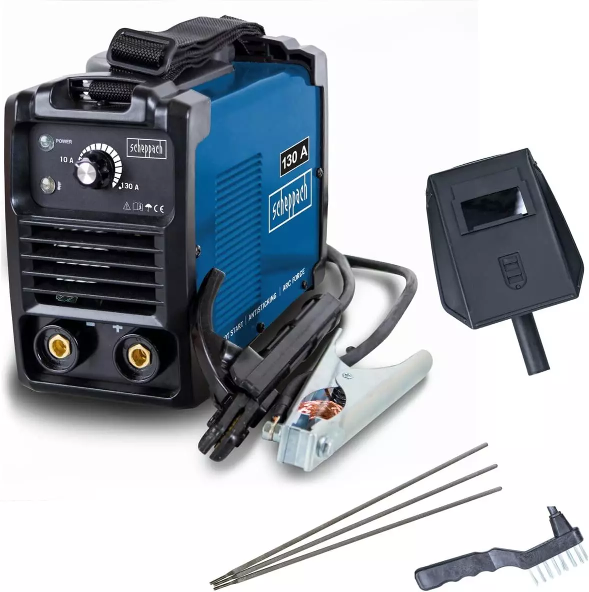 Poste à souder 130A - SCHEPPACH - Avec masque, brosse et 3 baguettes - WSE1000