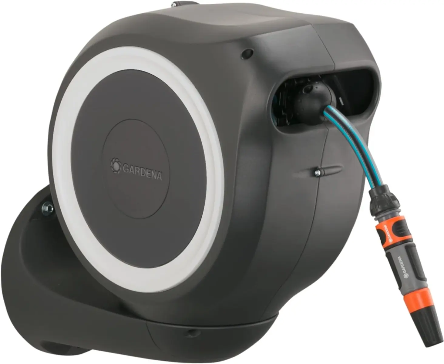 Dévidoir automatique mural RollUp S - 15 m - GARDENA - Blanc - 18602-20