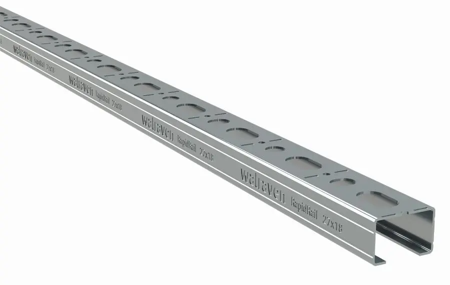 Rail de montage RapidRail - 27 x 18 mm 2 mètres GS - WALRAVEN - 650527182