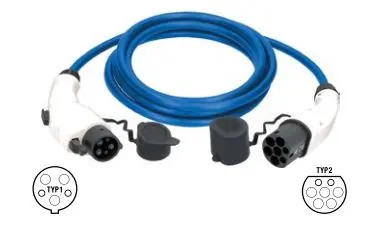 Câble de charge adaptateur mode 3 pour véhicules munis d'une fiche type 1 - SCHWABE - 65130