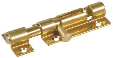 Verrou pène rond en laiton  Réf 55  100mm