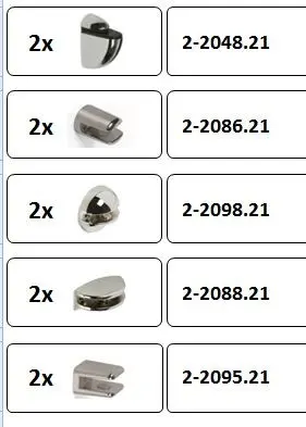 Supports pour tablettes en verre  Lot de 2