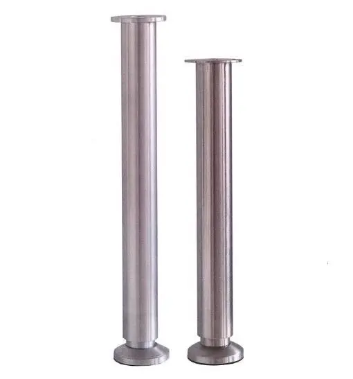 Pied caisson salle de bain rond alu brossé