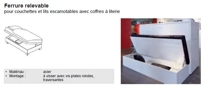 Ferrure pour lit escamotable