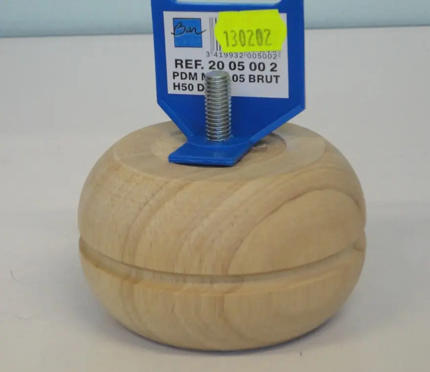 Pied de Meuble bois Hêtre brut Ht.50mm  Réf  200500