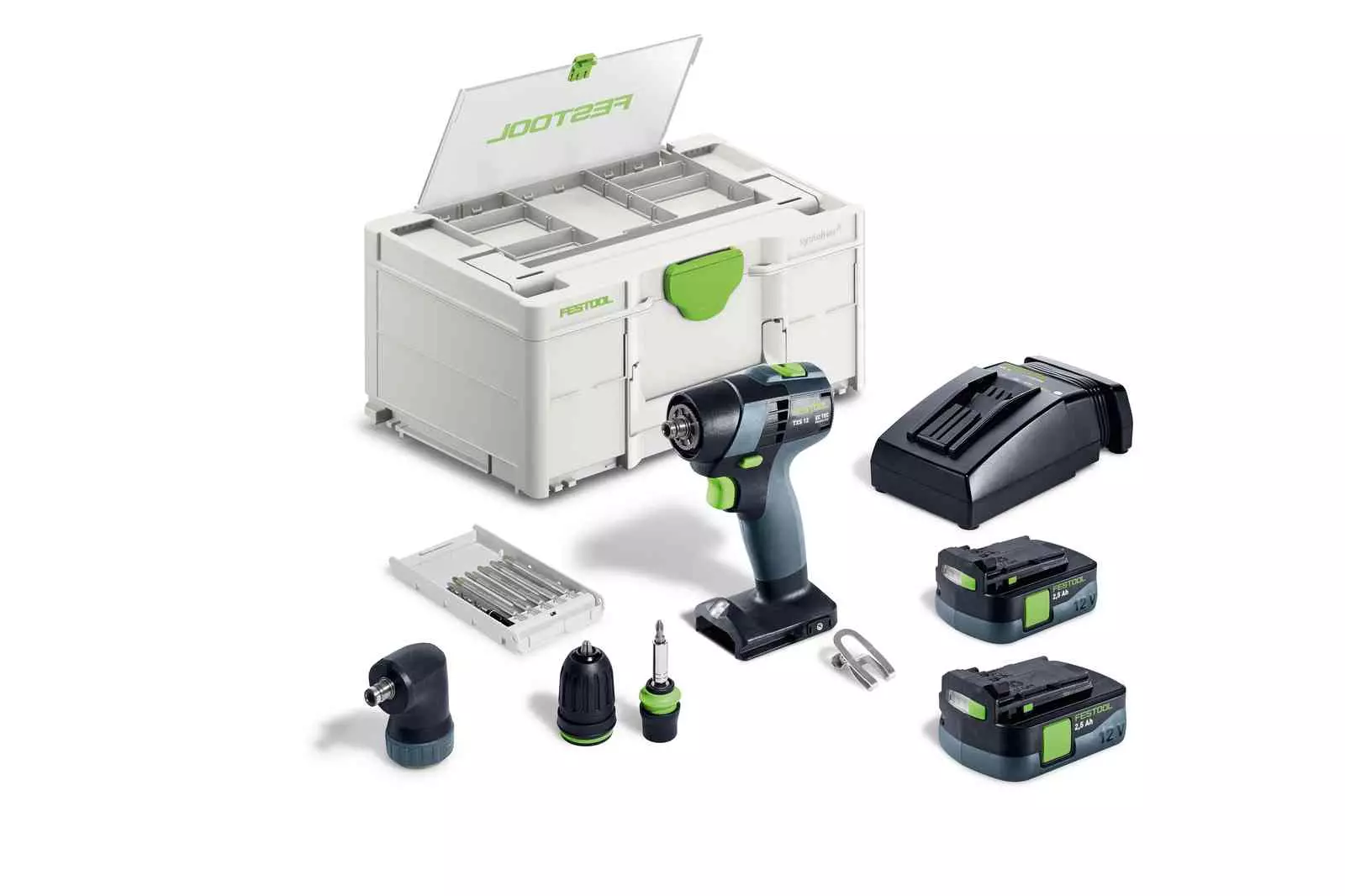 Perceuse-visseuse sans fil TXS 12 2,5-Set - FESTOOL - avec 2 batteries 12V 2.5Ah - accessoires - Systainer - 576874
