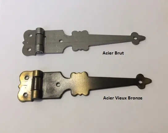 Penture de meuble plate L.147mm Réf 103 BROS-[Finition:Acier Noir]