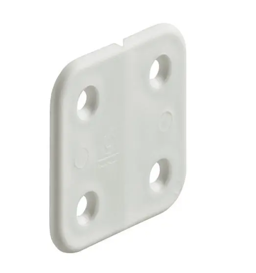 Charnière sans articulation plast blanc 40x40mm