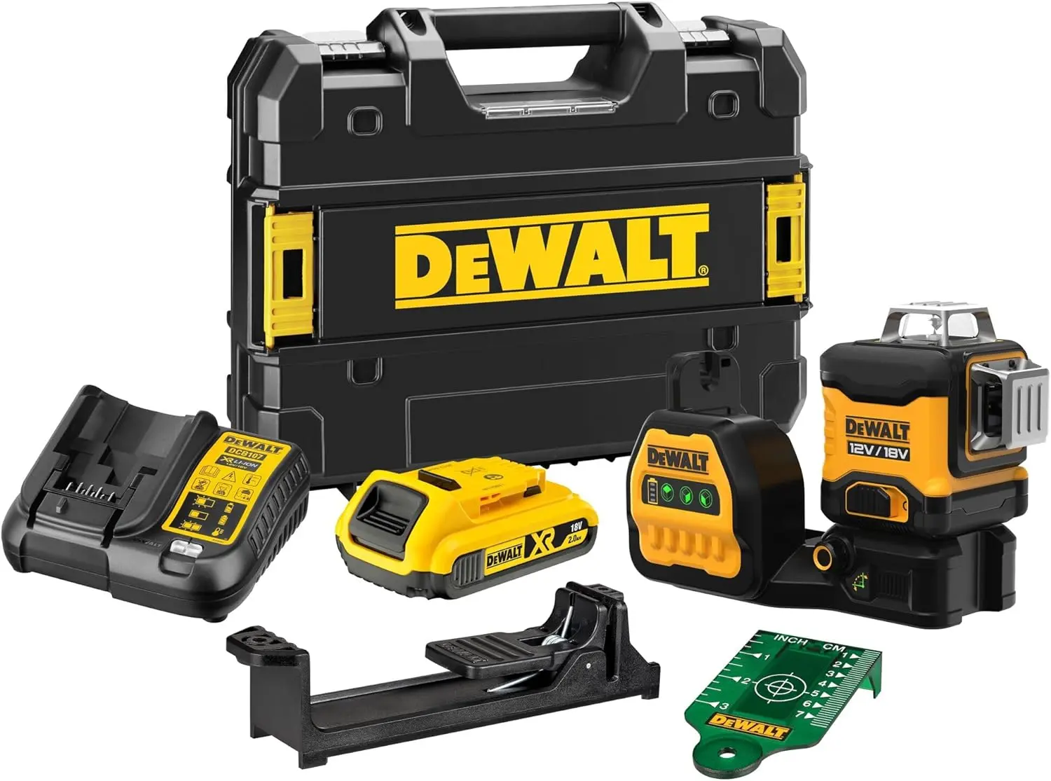 Laser 3x360° 12V  - Faisceau vert - DEWALT - avec batterie 12V 2.0AH et chargeur - DCE089D1G