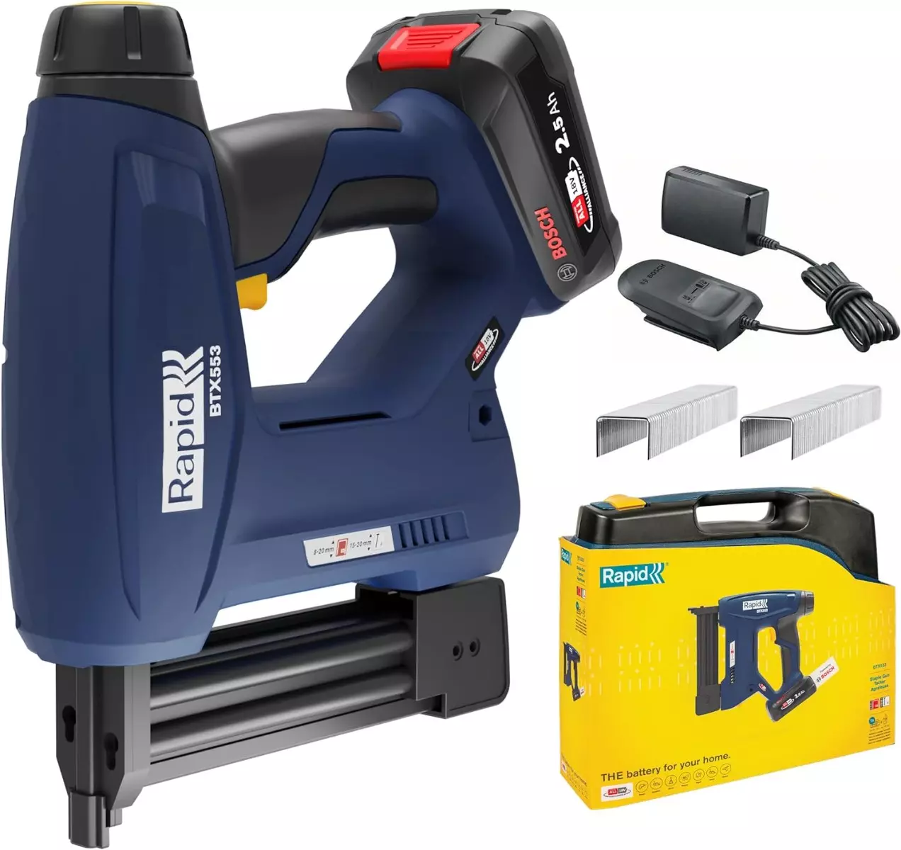 Agrafeuse-cloueuse BTX553 sans fil - 18 V - pour agrafes 53/8-20 mm - 8/15-20 mm - Coffret - RAPID-ISABERG - 5001506