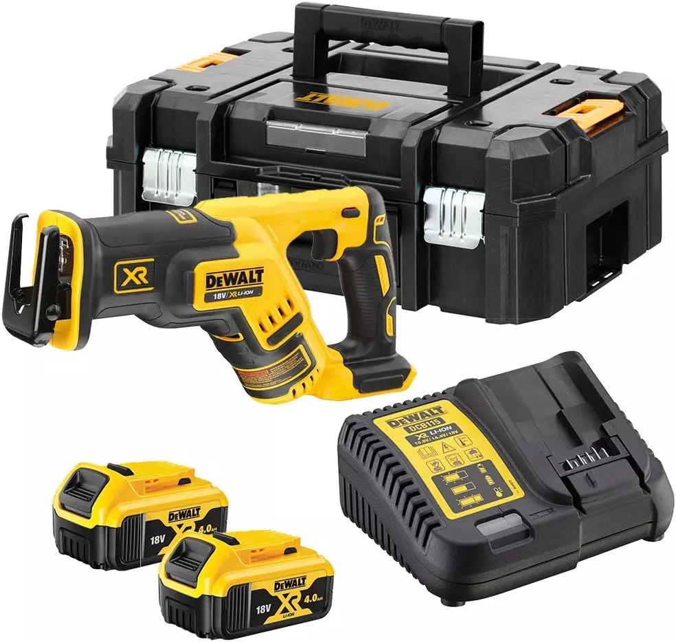 Scie sabre compacte XR - DEWALT - avec 2 batteries 18V 5.0Ah - chargeur - TSTAK - DCS367P2