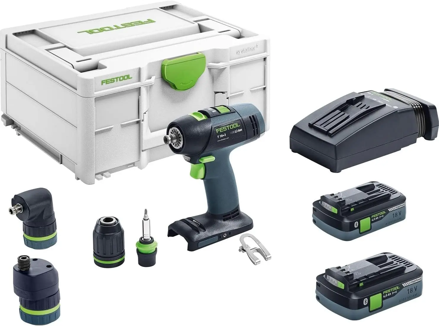 Perceuse visseuse sans fil T 18+3 HPC 4.0 I-Set - FESTOOL - avec 2 batteries 18V 4.0Ah - chargeur - accessoires - Systainer - 576989