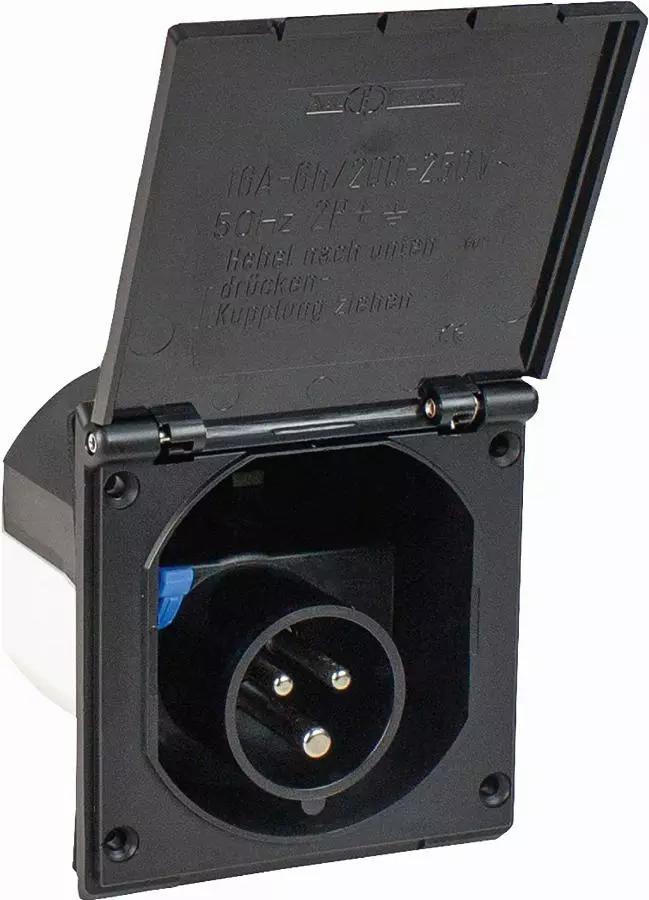 Fiches d'alimentation CEI mono noir - SCHWABE - 61493