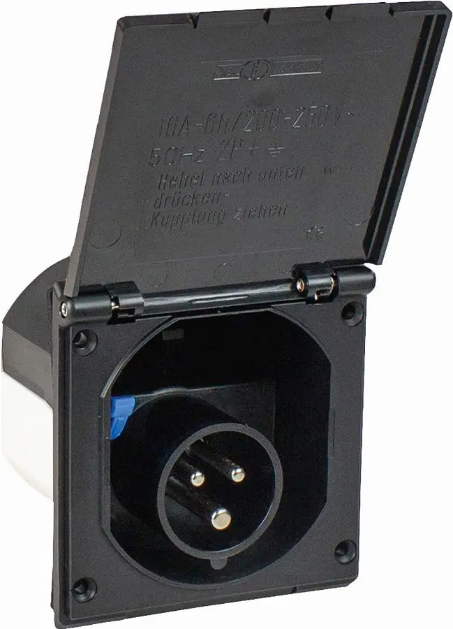 Fiches d'alimentation CEI mono noir - SCHWABE - 61493
