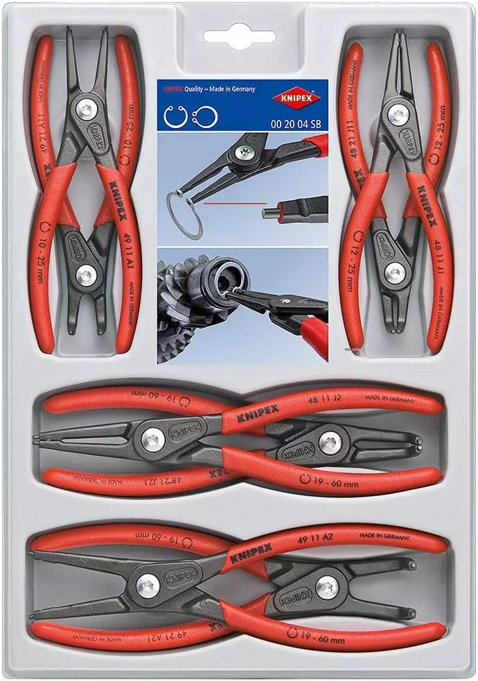 Lot de 8 pinces de précision pour circlips - KNIPEX - 002004SB