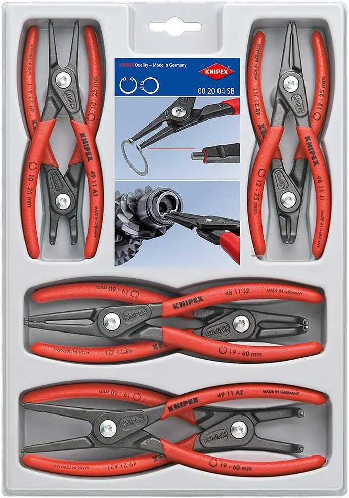 Lot de 8 pinces de précision pour circlips - KNIPEX - 002004SB