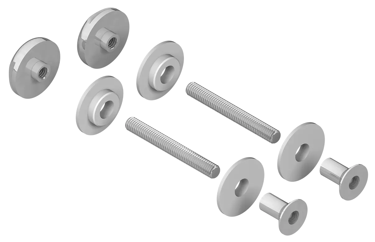 Kit fixation traversante Diva X LA CROISÉE DS pour 1 poignée sur porte en verre - DS7307