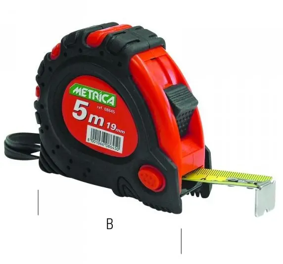 Mètre ruban 5M x 25mm + 3 frein