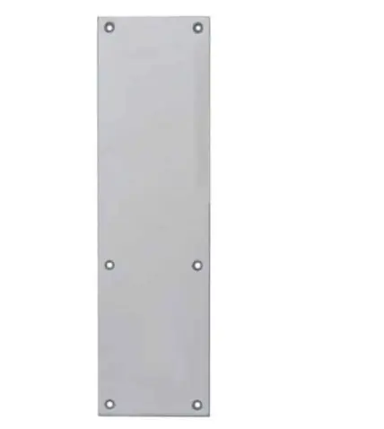 Plaque de poussée 250x70mm Alu argent Aveugle