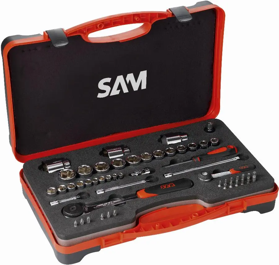 Coffret de 52 Douilles et accessoires 1/4'' et 1/2'' SAM OUTILLAGE - 75-RS1