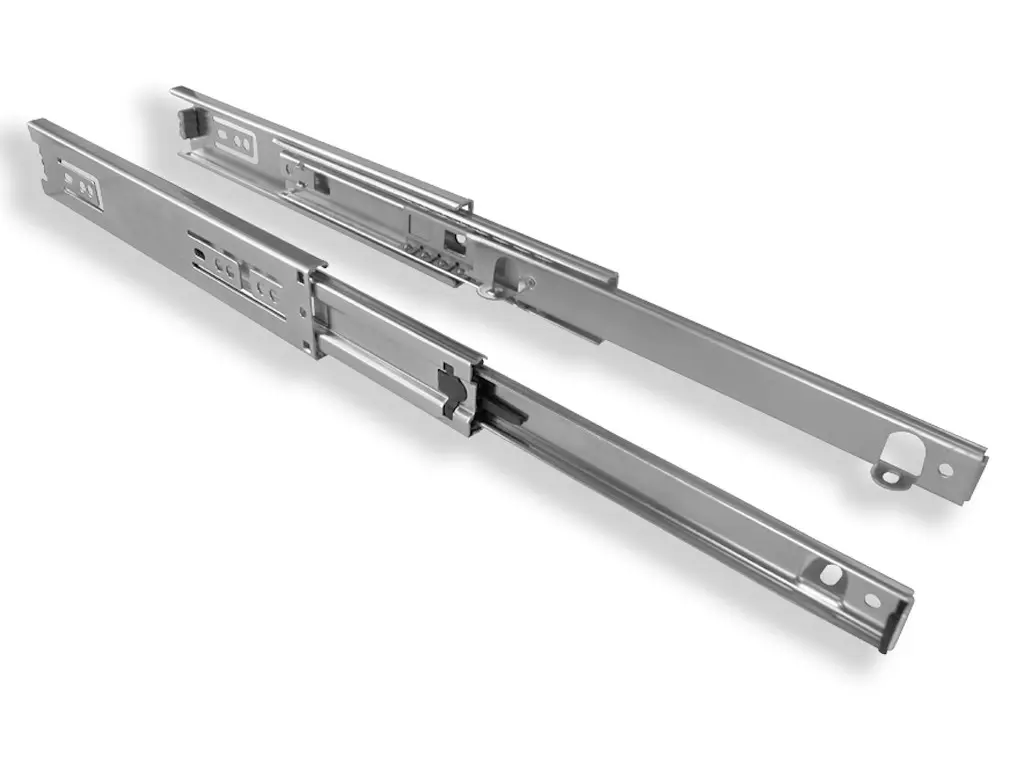 Coulisses Ht 45mm fix sous tiroir Ac.Zingué-[Dimensions:600mm]