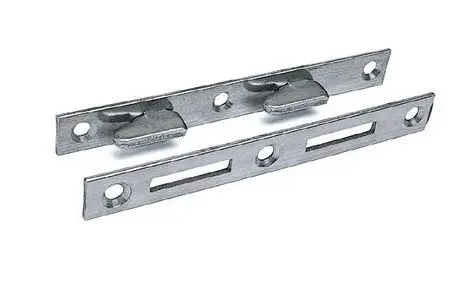 Ferrures de lit à 2 crochets Acier Galva 04.0362