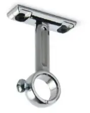 Support tube chromé Ø 16 mm MANART avec vis - M792CR+V