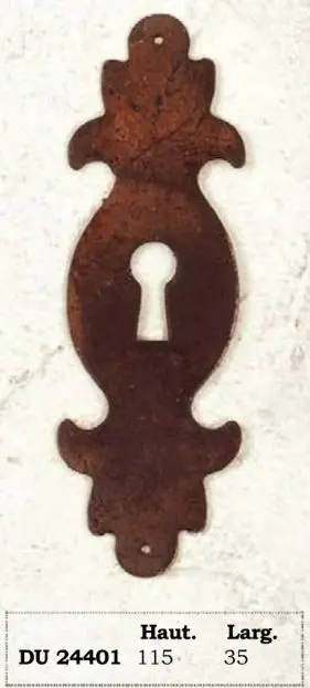 Entrée de meuble DU 24401 Fer rouillé ciré-[Formes:Pour tiroir]