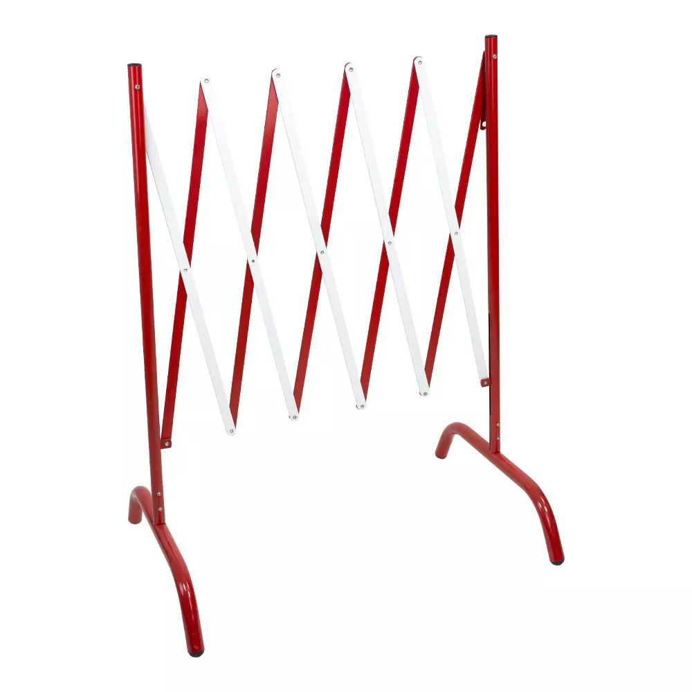 Barrière de chantier extensible droite - 2,5 m x 1,05 m - Rouge/Blanc - NOVAP - 8000257