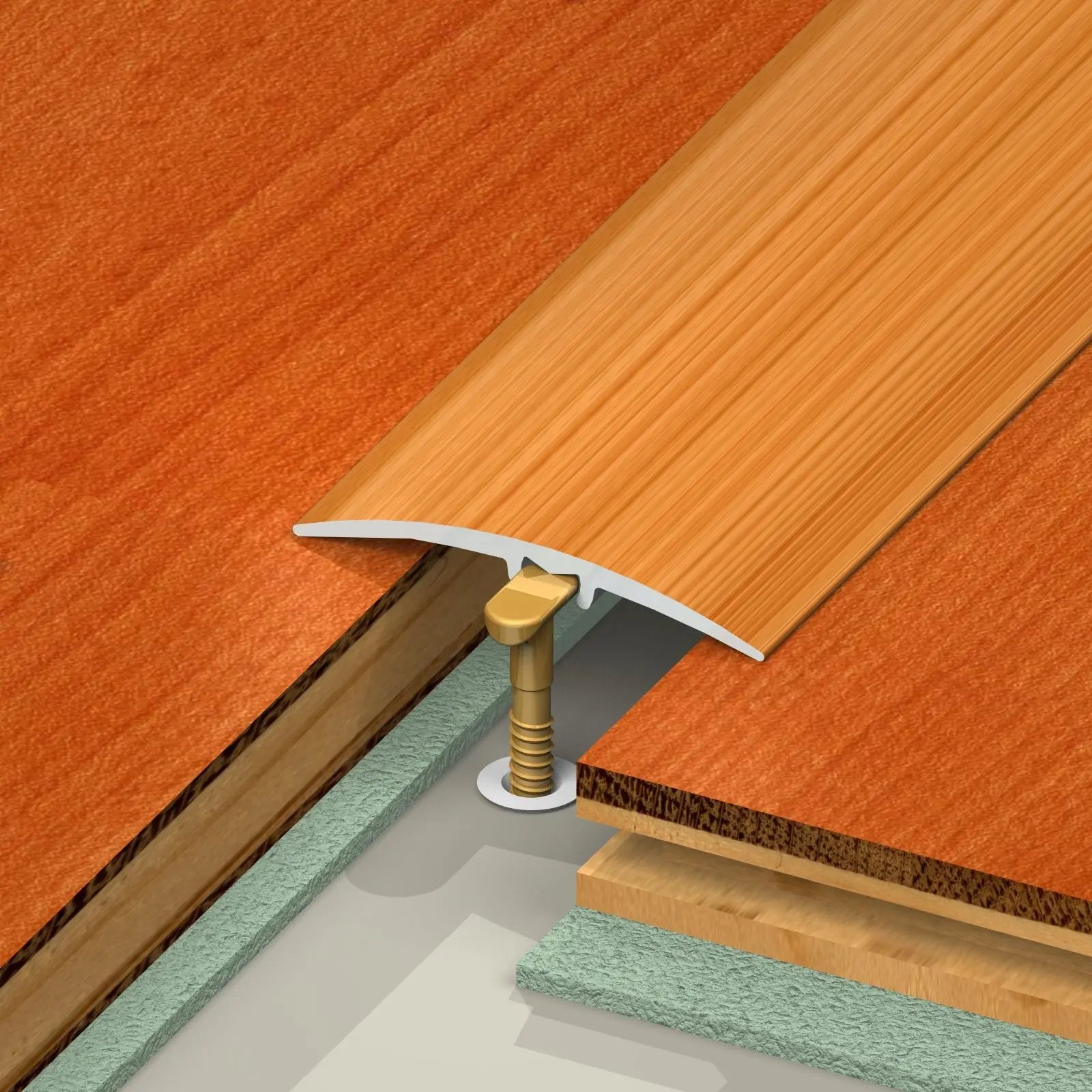 Seuil de porte Multi Niveaux à fixation invisible HARMONY 41 LS-[Finition:Hêtre]