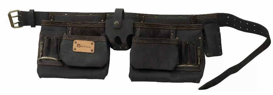 Poche double en cuir tanné avec ceinture /C - MOB - 805200