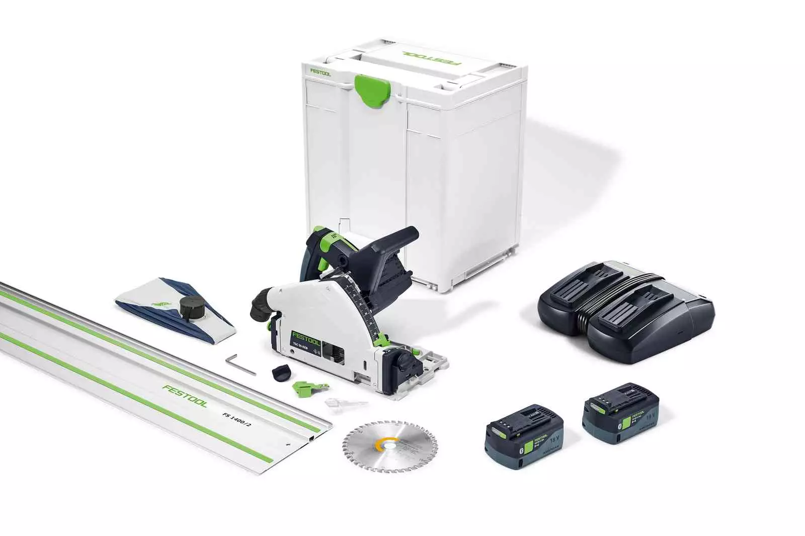 Scie plongeante sans fil TSC 55 5,0 KEBI-Plus/XL-FS -  FESTOOL - avec 2 batteries 18V 5.0Ah - chargeur double - systainer - 577391
