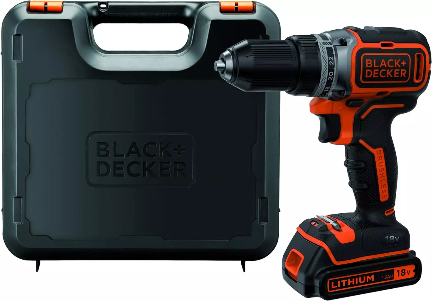 Perceuse-Visseuse sans fil 18V  -BLACK+DECKER - avec 1 batterie  18V 1.5 Ah - chargeur - coffret - BL186K-QW