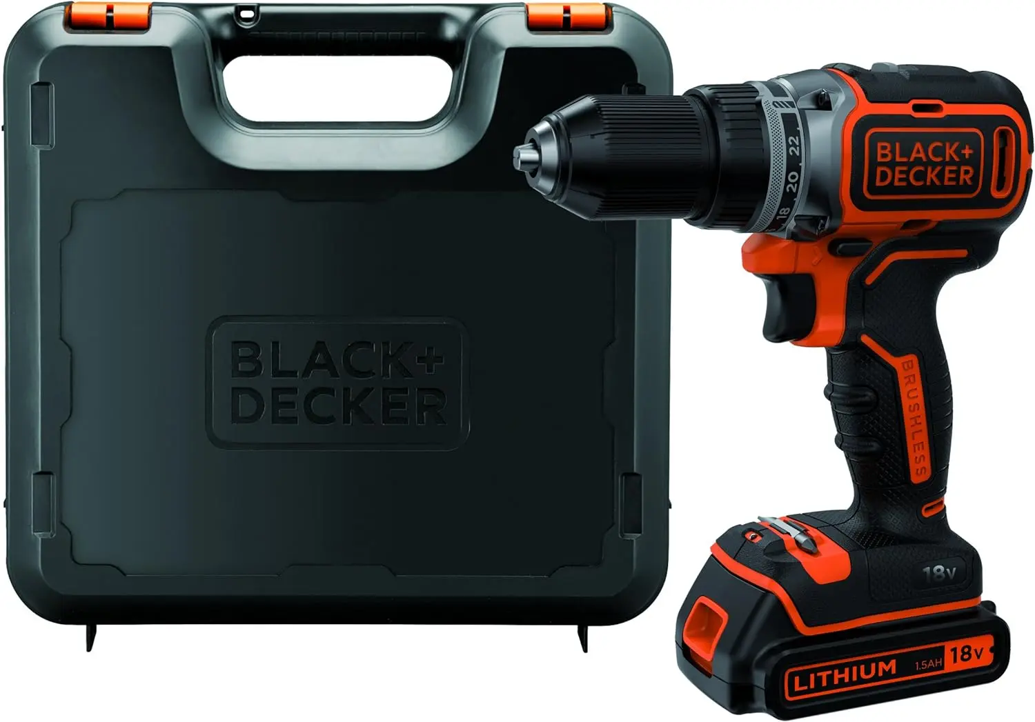 Perceuse-Visseuse sans fil 18V  -BLACK+DECKER - avec 1 batterie  18V 1.5 Ah - chargeur - coffret - BL186K-QW